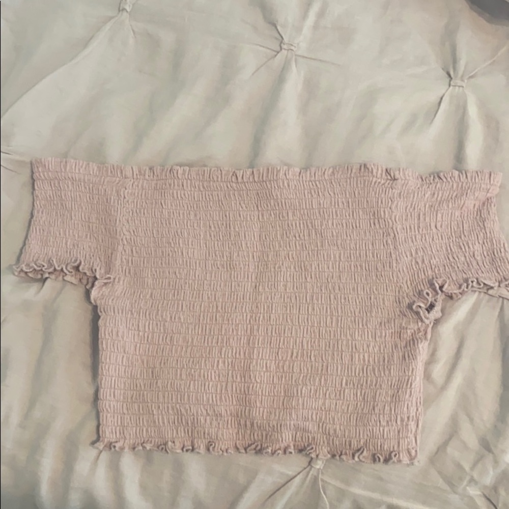 Pink off the shoulder